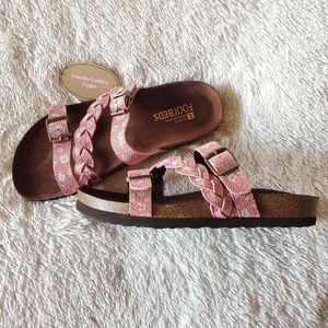 Womens leather Footbeds sandals